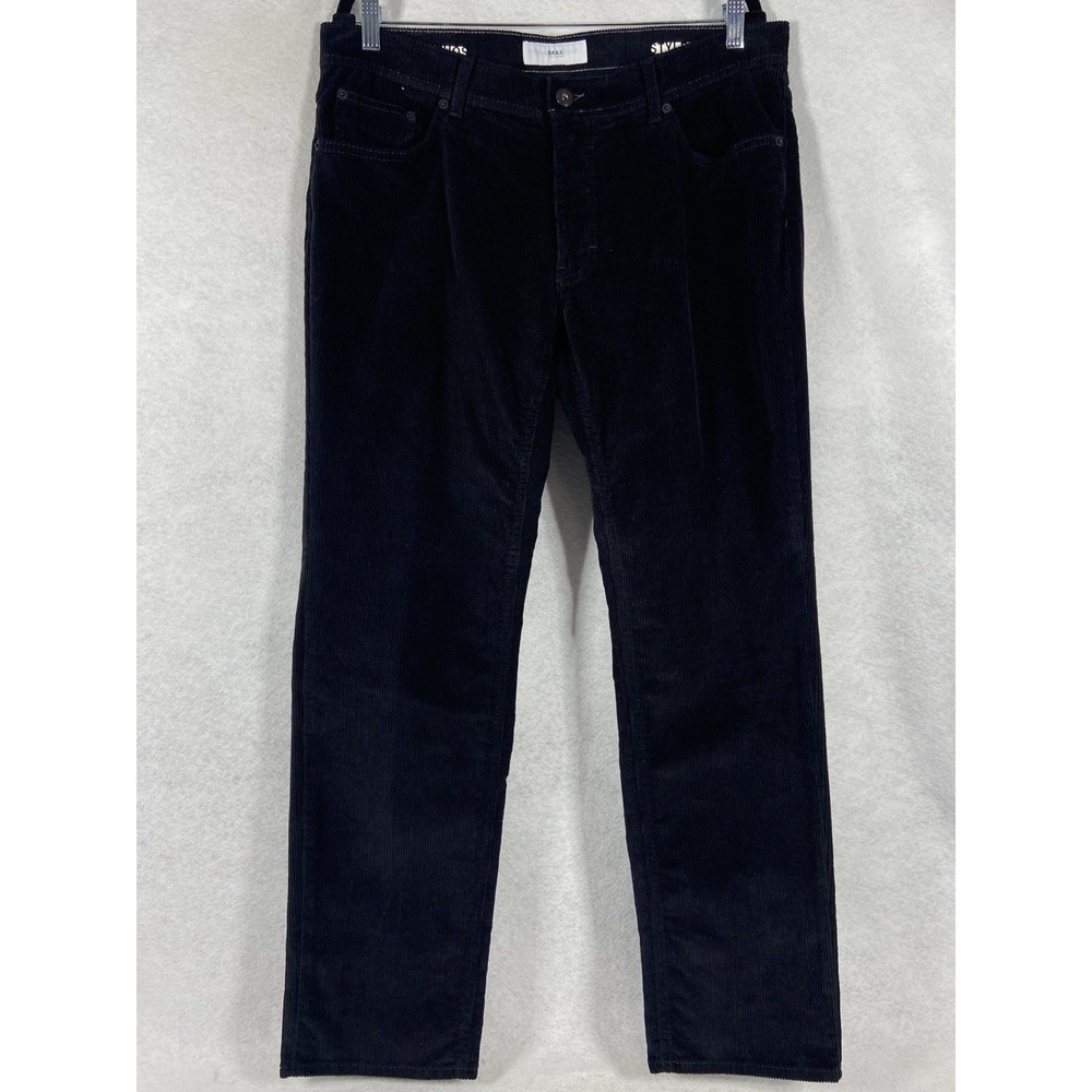 Brax Pants Mens 36x30 Black Cooper Fancy Corduroy Straight Leg 5-Pocket NWOT